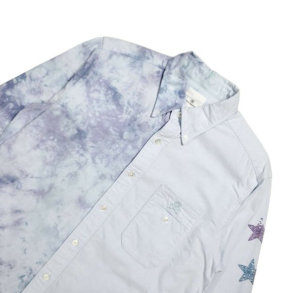 Uniform Experiment (3/M-L) L/S Star Sleeve Button Up Shirt - Blue Custom Japan - Picture 2 of 6